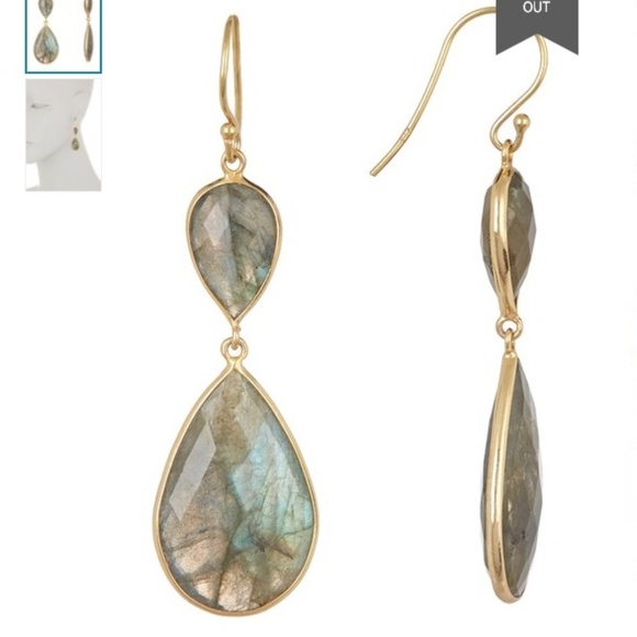 Argento Vivo 18k gold and labradorite teardrop - Picture 1 of 2